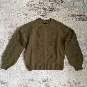 Rails Khaki Ribbed Knit Sweater